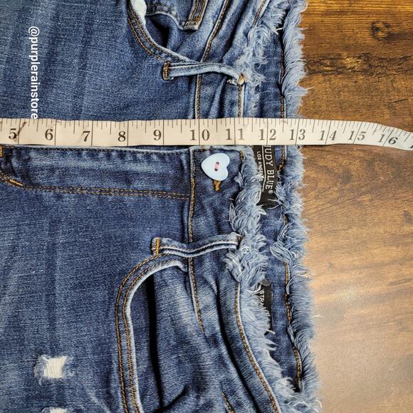 Judy Blue Jeans Jeans 29 Straight High Rise Raw Waist Hem Stretch Denim JB88503 - Picture 7 of 11